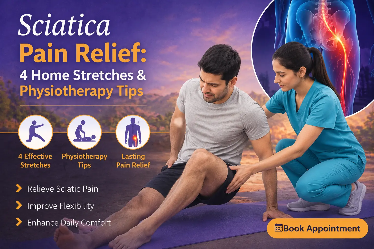 Sciatica Pain Relief Home Stretches & Physiotherapy Tips